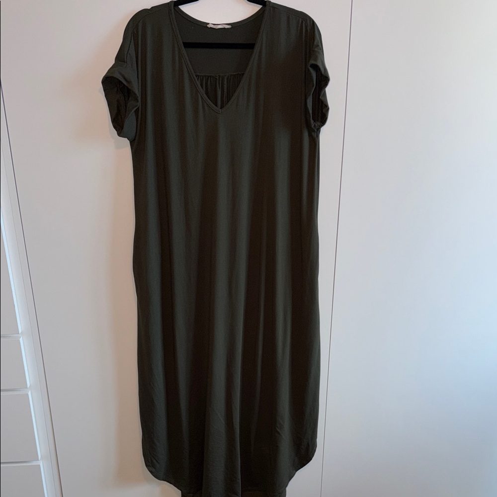 Elegant Olive Green Maxi Dress